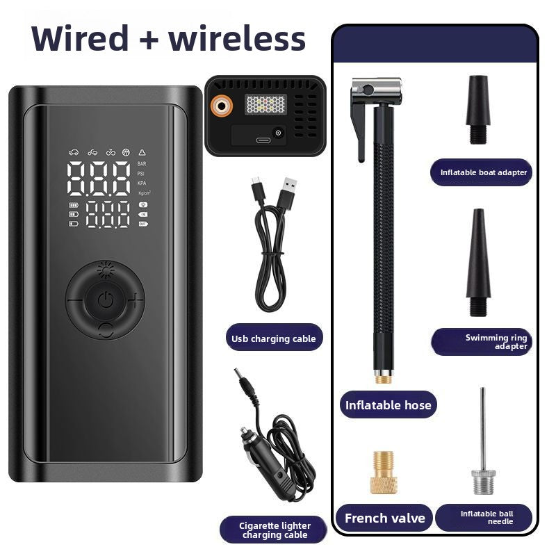 Portable Digital Car Tire Inflator with Wireless Charging