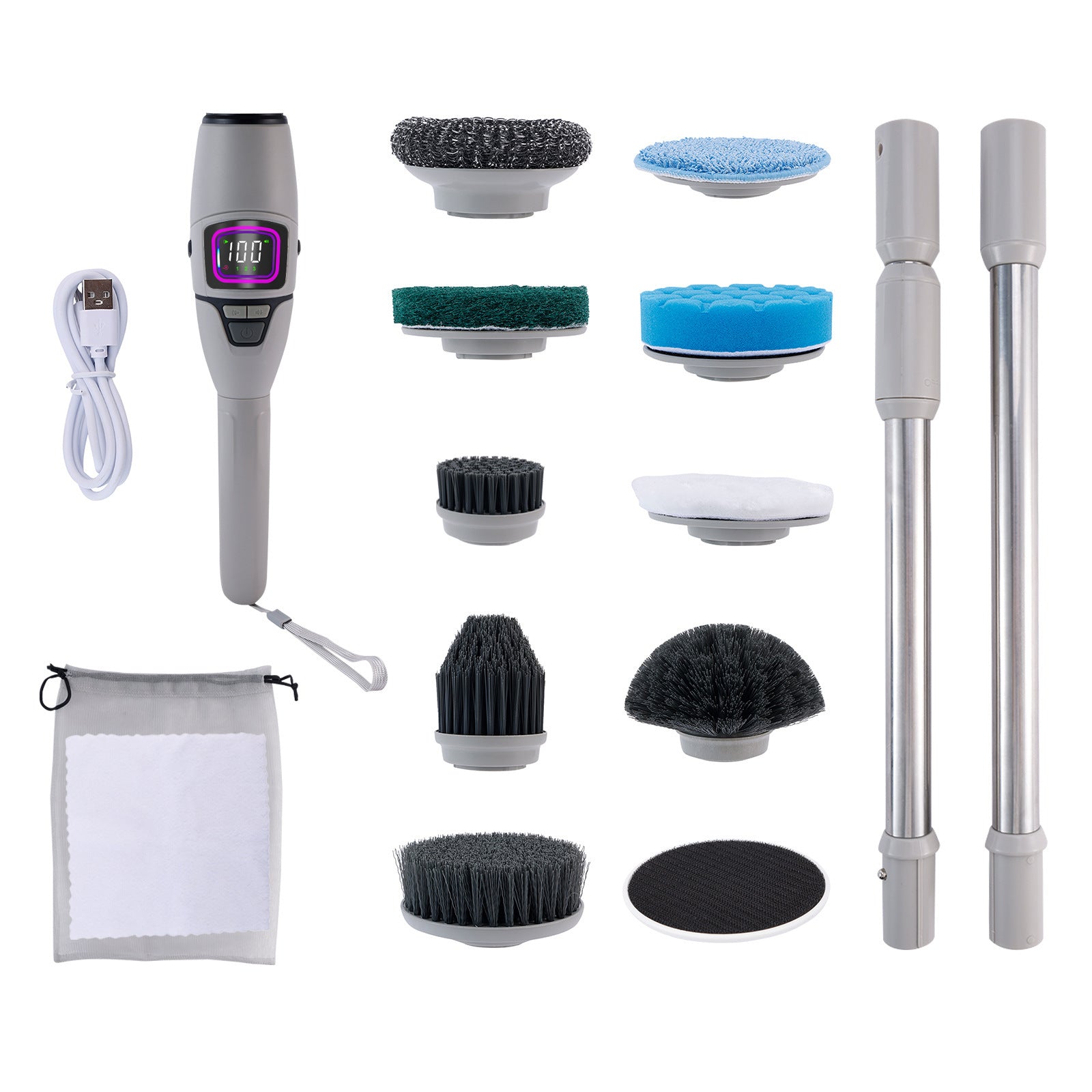 Wireless Electric Cleaning Brush with Voice Prompt