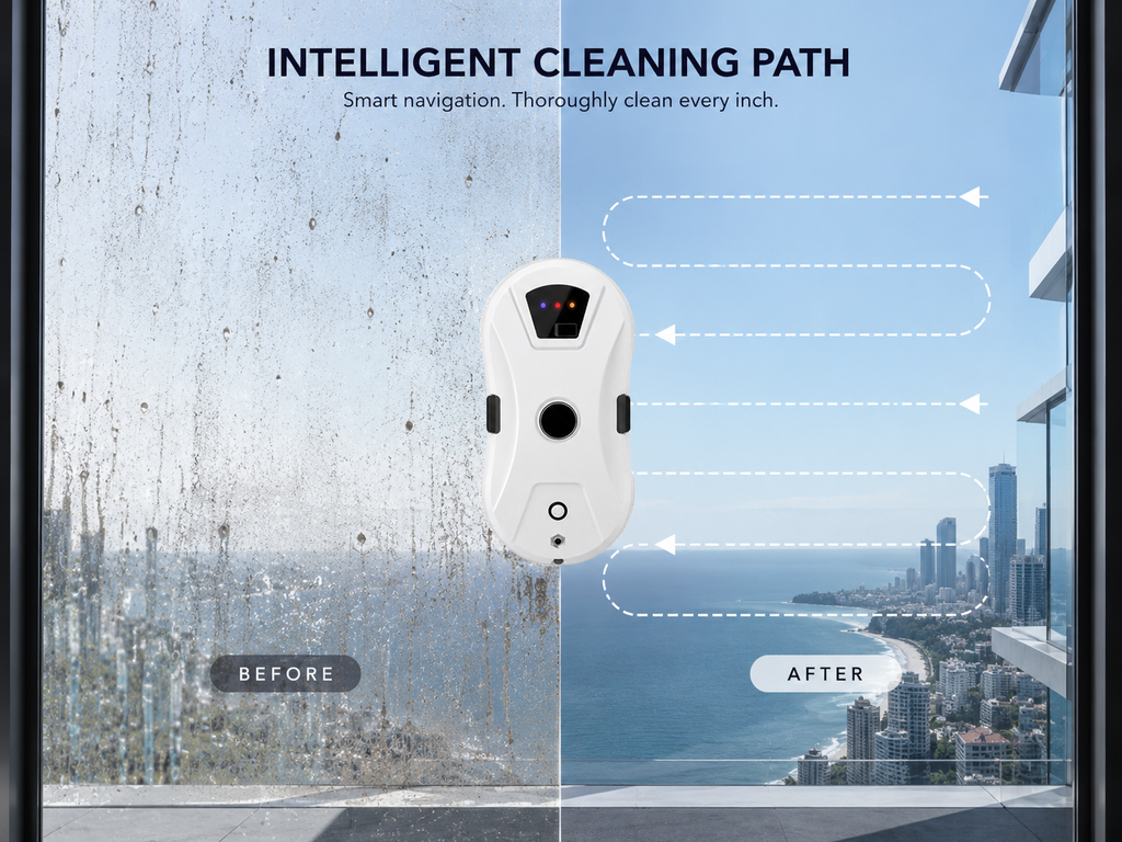 Automatic Window Cleaning Robot with Spray