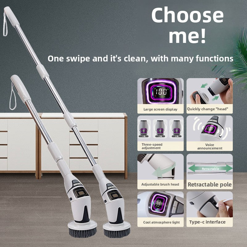 Wireless Electric Cleaning Brush with Voice Prompt