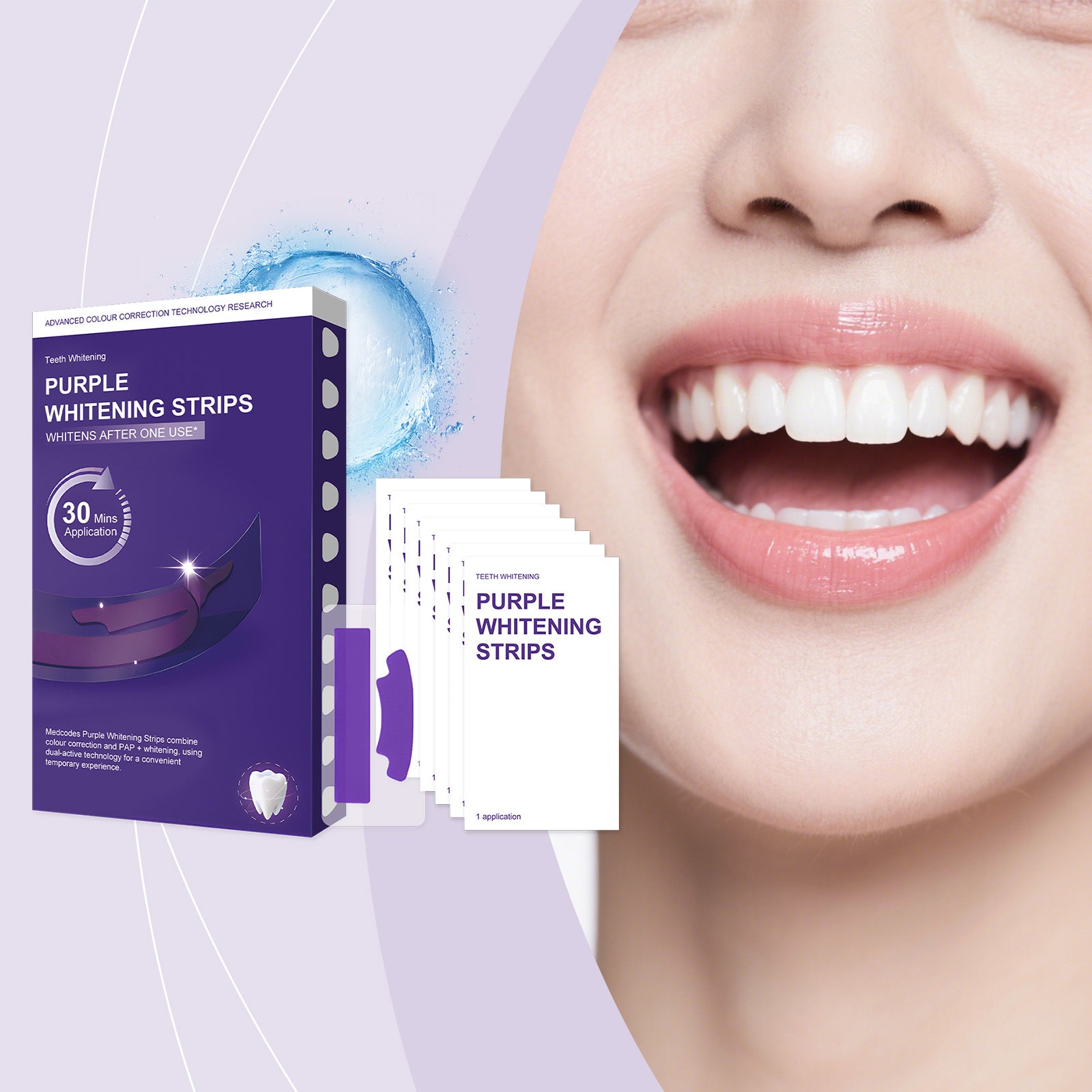 Purple Teeth Whitening Strips