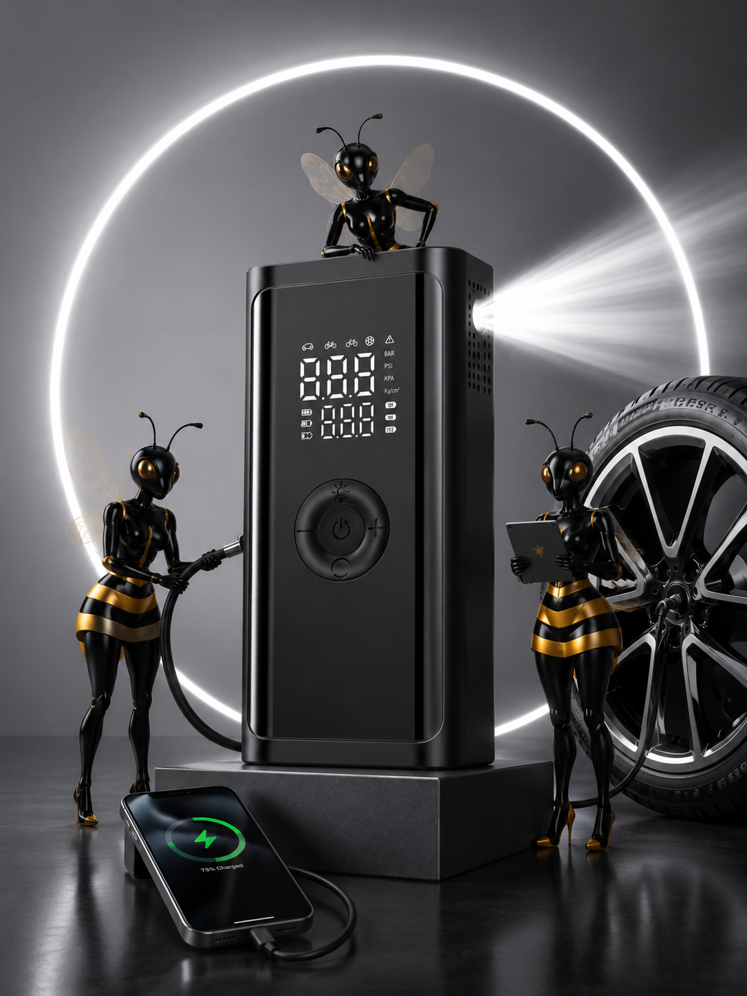 Portable Tire Inflator & Power Bank