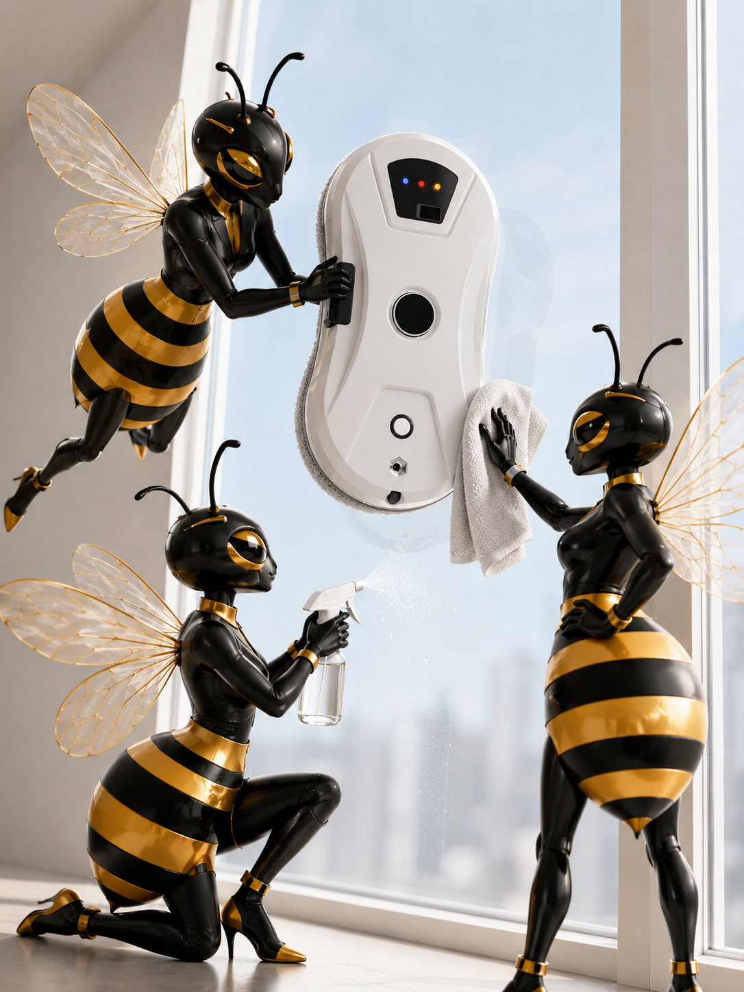 Automatic Window Cleaning Robot with Spray