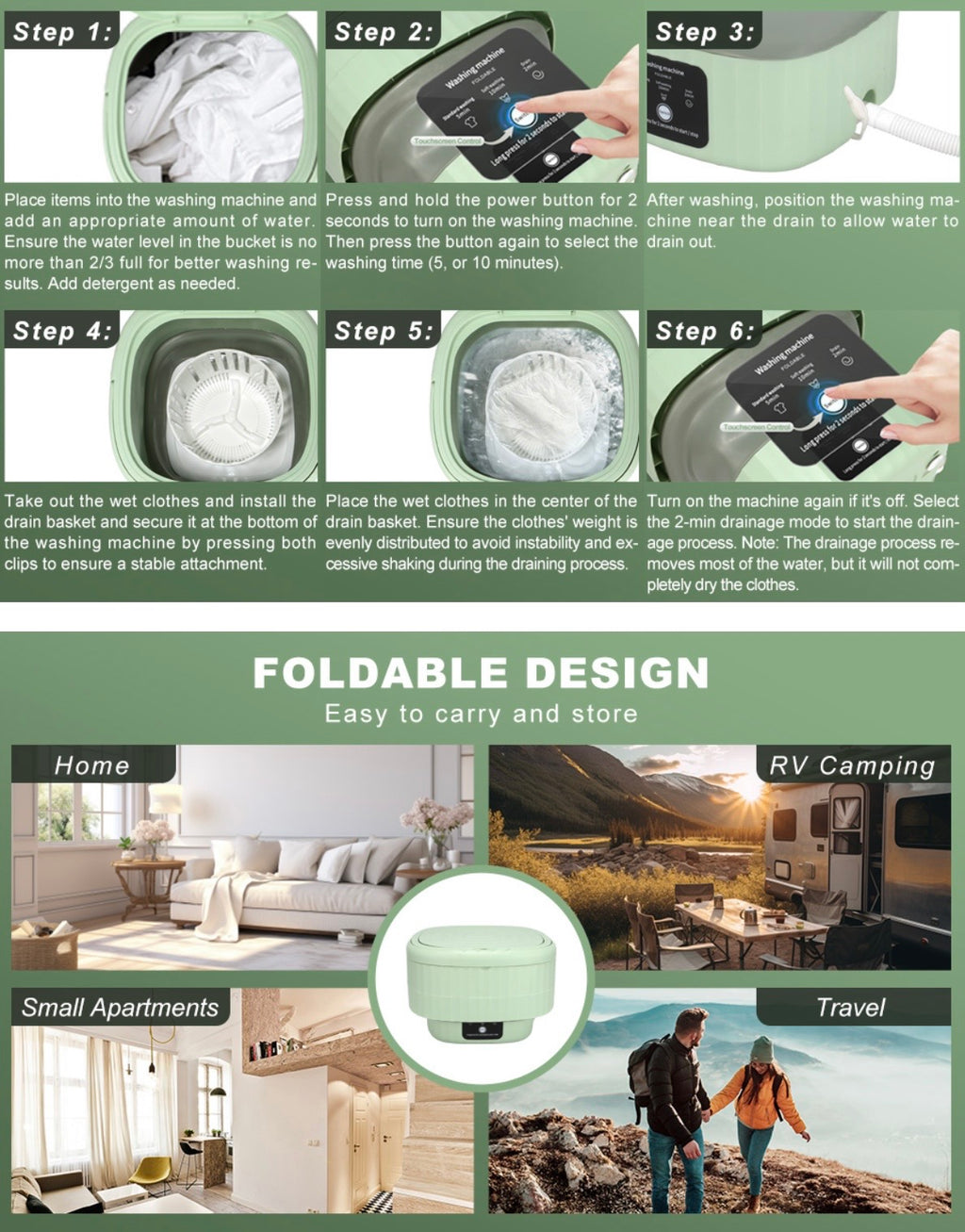 Portable Foldable Mini Washing Machine
