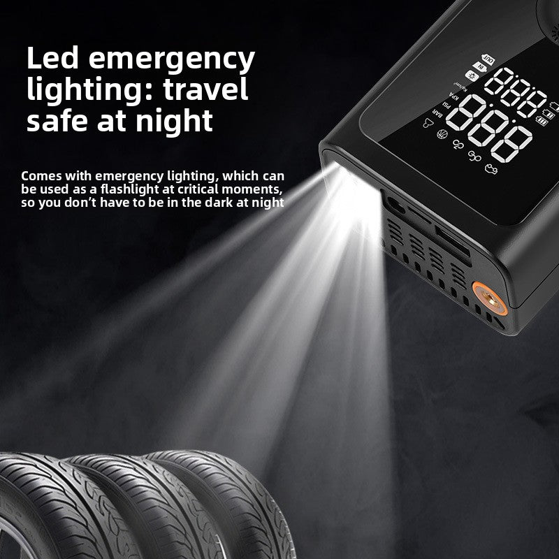 Portable Digital Car Tire Inflator with Wireless Charging