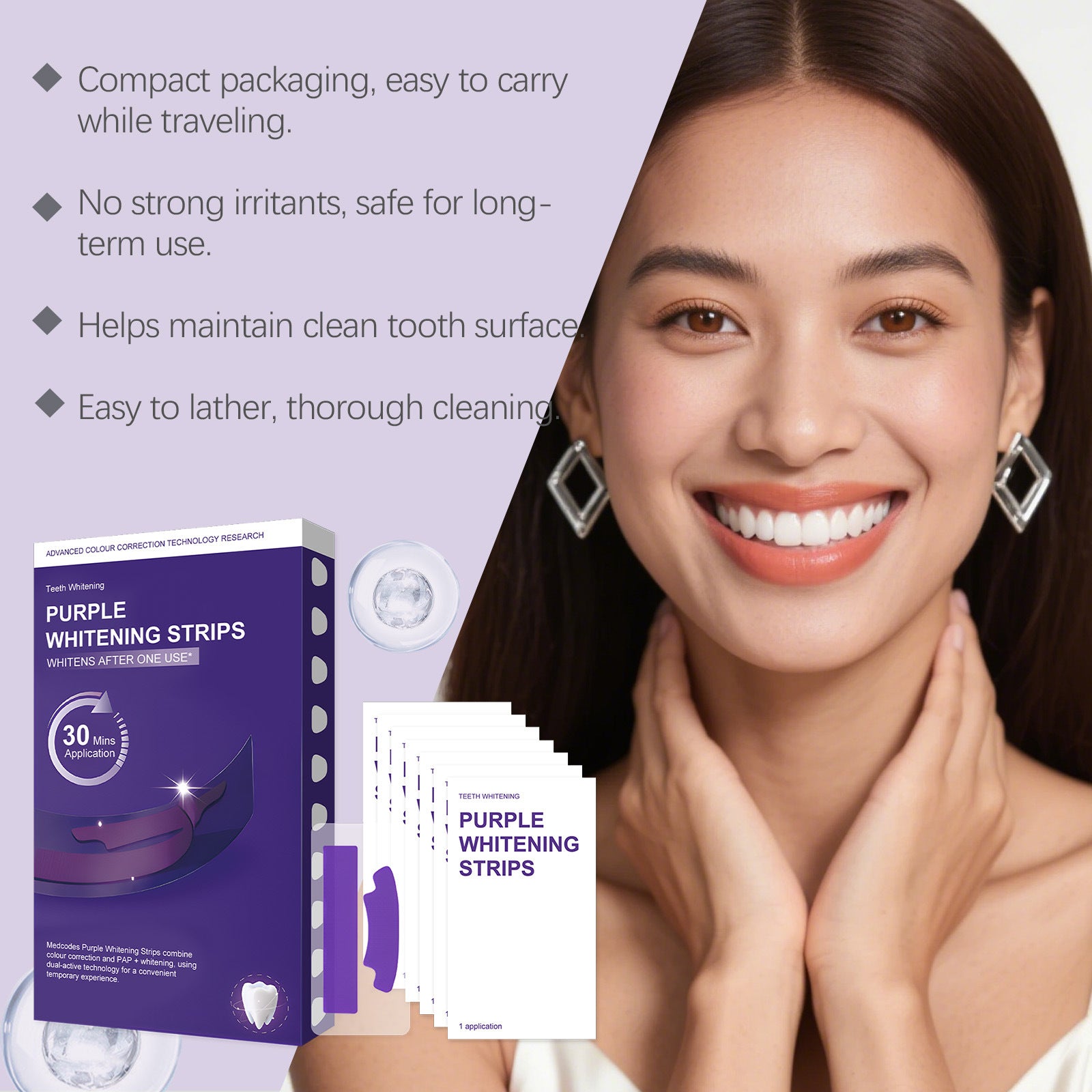 Purple Teeth Whitening Strips